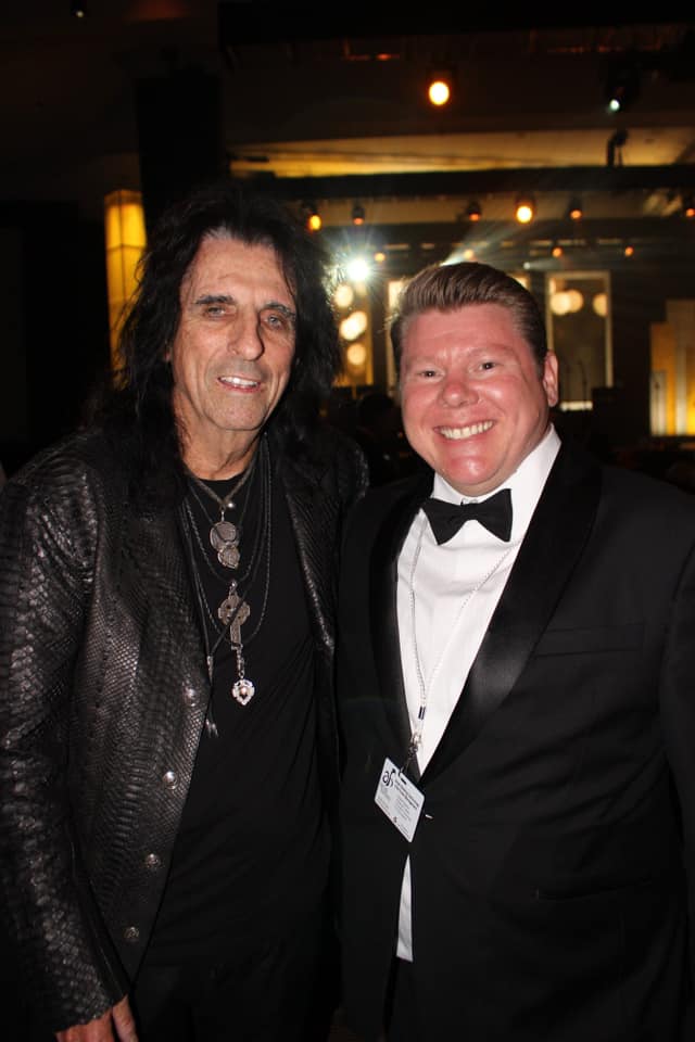 Dean Russell with Alice Cooper At The Starkey Hearing Gala