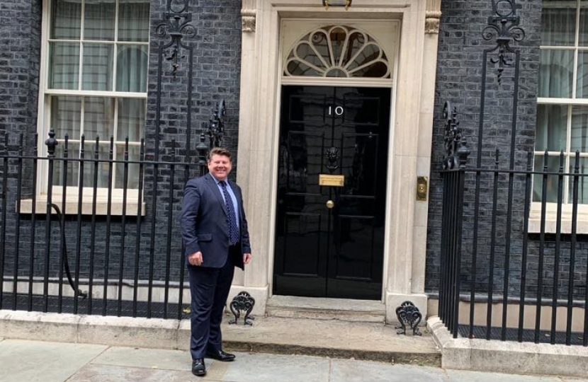 Dean Russell outside Number 10
