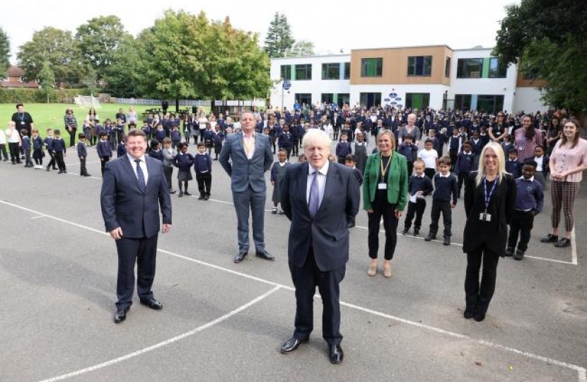 Prime Minister Boris Johnson visits Beechfield School in Watford