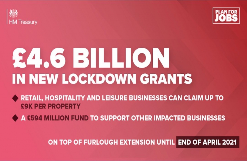 The new lockdown grants will help businesses to get through the months ahead.