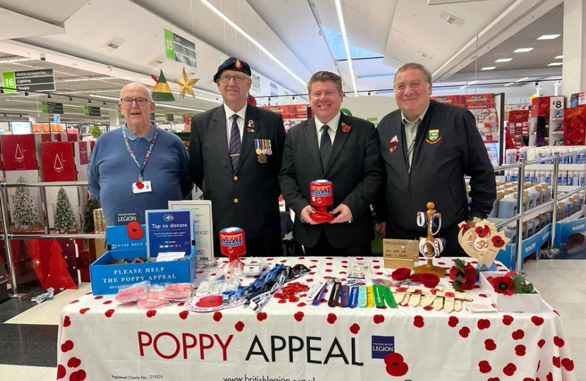 Dean Russell MP with poppy sellers
