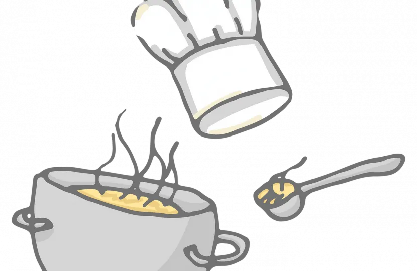 Chef hat and utensils