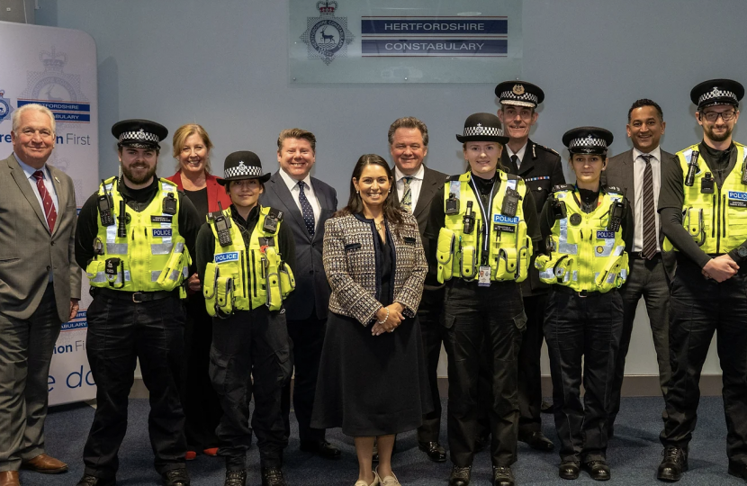 Dean Russell and Priti Patel visit Herts Police HQ