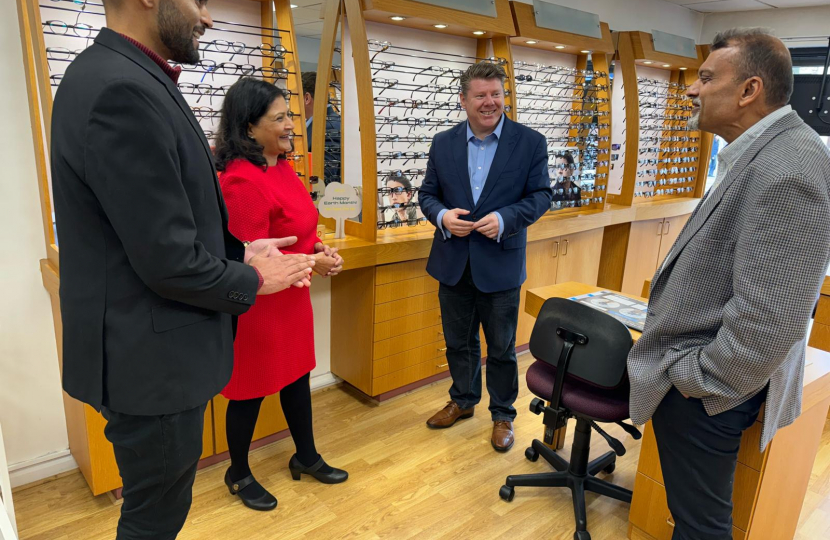 Dean Russell MP with Weston's Opticians