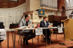Dean with the other candidates at the hustings