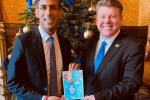 Dean Russell with Rishi Sunak and Christmas Card