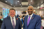 Dean Russell with Luther Blissett at Veterans' Lunch